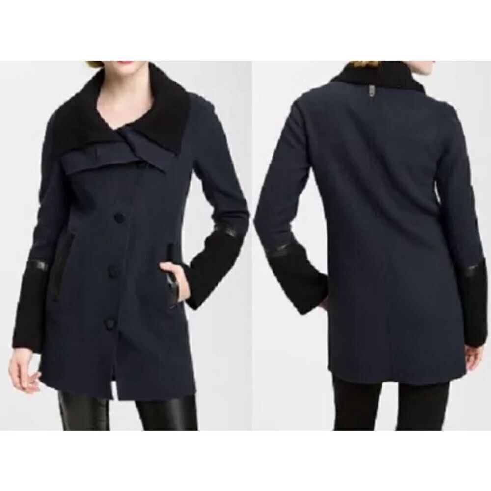 Mackage Wool Navy Blue/Black Jacket Coat fit sz M